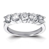 5 Stone Round Diamond Wedding band
