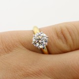 2.26 CTS BRILLIANT CUT DIAMOND ENGAGEMENT RING SET IN 14 K YELLOW GOLD