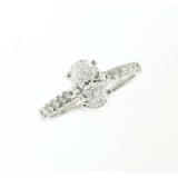 1.66 Cts Oval Diamond Engagement ring 18K white gold