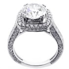 4.01 CTS ROUND CUT DIAMOND HALO ENGAGEMENT RING SET IN 14K WHITE GOLD