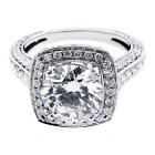 4.01 CTS ROUND CUT DIAMOND HALO ENGAGEMENT RING SET IN 14K WHITE GOLD