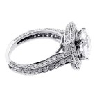 4.01 CTS ROUND CUT DIAMOND HALO ENGAGEMENT RING SET IN 14K WHITE GOLD