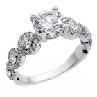 2.43 CTS RIUND CUT DIAMOND ENGAGEMENT RING SET IN 18 K WHITE GOLD