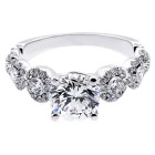 2.43 CTS RIUND CUT DIAMOND ENGAGEMENT RING SET IN 18 K WHITE GOLD