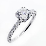 1.85 CTS ROUND CUT DIAMOND ENGAGEMENT RING SET IN 18K WITE GOLD