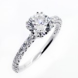 1.85 CTS ROUND CUT DIAMOND ENGAGEMENT RING SET IN 18K WITE GOLD