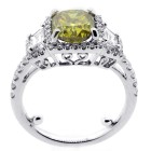 2.05 CTS CUSHION CUT DIAMOND ENGAGEMENT RING SET IN 18K WHITE GOLD