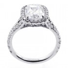 4.01 CTS CUSHION CUT DIAMOND ENGAGEMENT RING WITH HALO SET IN PLATINUM 