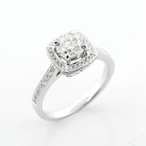 1.36 Cts Round Cut Diamond Engagement Ring set in 18K White Gold