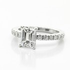 1.40 Cts Emerald Cut Diamond Engagement Ring in Platinum