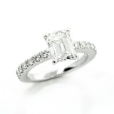 1.40 Cts Emerald Cut Diamond Engagement Ring in Platinum