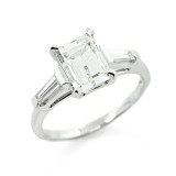 2.30 Ctw Tapered Baguette Diamond Engagement Ring in Platinum
