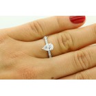 1.01 cts Pear Shaped diamond Engagement Ring set in 18K white gold