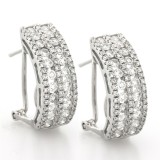 1.56 Cts. 14K White Gold Small Diamond Hoop Earrings