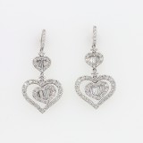 Dangly Fancy Diamond Earings total 2.28 cts set in 18k white gold