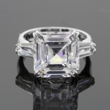 12.02ctw Asscher/Emerald Cut Diamond PLATINUM Ring