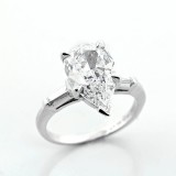 2.40 Cts Pear Shape Diamond Engagement Ring 