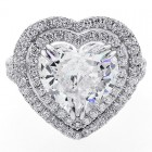 8.58ctw Heart/Round Cut Diamond Halo Ring 18K White Gold