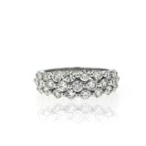 3 Row Single Prong Diamond Ring