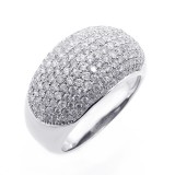 1.91CTS DIAMOND MICRO-PAVE COCKTAIL RING SET IN 14K WHITE GOLD