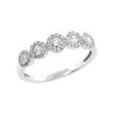 0.53 Cts Round Cut Diamond Wedding Band set in18K White Gold