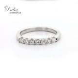 0.36 Cts Round Cut Diamond Wedding band set in 14K White Gold