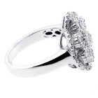 1.13 Cts Round Cut Floral Design Cocktail Ring set in 18k white gold