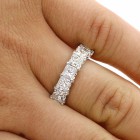 2.95 Cts Princess Cut Diamond Wedding Bend set in 14K white gold