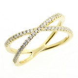 0.28 CTS ROUND CUT DIAMOND FANCY RING SET IN 14K YELLOW GOLD