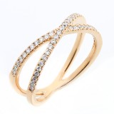 0.28 CTS ROUND CUT DIAMOND FANCY RING SET IN 14K ROSE GOLD