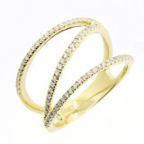 0.34 CTS DIAMOND FANCY RING SET IN 14K YELLOW GOLD