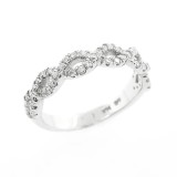 0.43 Cts Round Cut diamond Wedding Band set in 14K White Gold