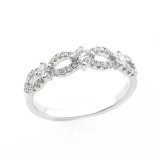 0.47 Cts Round Cut Diamond Wedding Band set in 18K White Gold