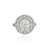 Invisible Set Flower Cluster Diamond Ring