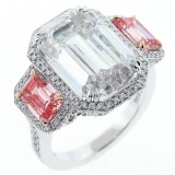 13.13ctw Emerald Cut Diamond Halo PLATINUM Ring