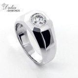 1.00 Ct Round Cut Diamond Men's Ring set in 14K White Gold
