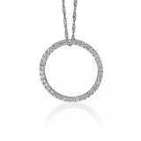 0.65 Cts Diamond Circle Of Love Pendant 