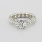 6.02 Cts Round Cut Eternity Diamond Engagement Ring Platinum