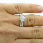6.02 Cts Round Cut Eternity Diamond Engagement Ring Platinum