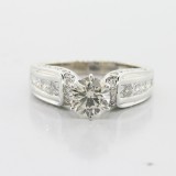 1.04 cts Round Brilliant cut Engagement Ring set in 14K White Gold