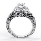 1.59 cts Round Cut Halo Diamond Vintage Engagement Ring