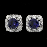 Gem Diamond studs set in 18K WHITE GOLD