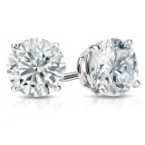 2CT DIAMOND STUDS SCREW BACK 14K WHITE GOLD