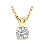 1.06CT Round Solitaire Diamond Pendant  14Kt Yellow Gold