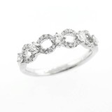 0.47 Cts Round Cut Wedding Band set in set 18K White Gold