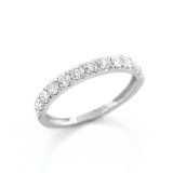 0.66 Ctw Round Cut Half-Eternity Diamond Wedding Band  Set in 18K White Gold