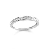 0.29 Ctw Round Cut Half-Eternity Diamond Wedding Band Set in 18K White Gold