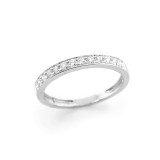 0.23 Ctw Round Cut Half-Eternity Diamond Wedding Band Set in 18K White Gold