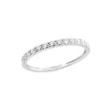 0.31 Ctw Round Cut Half-Eternity Diamond Wedding Band Set in 18K White Gold
