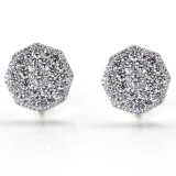 Octagon Micro Pave Diamond Earrings 3.94CT TW